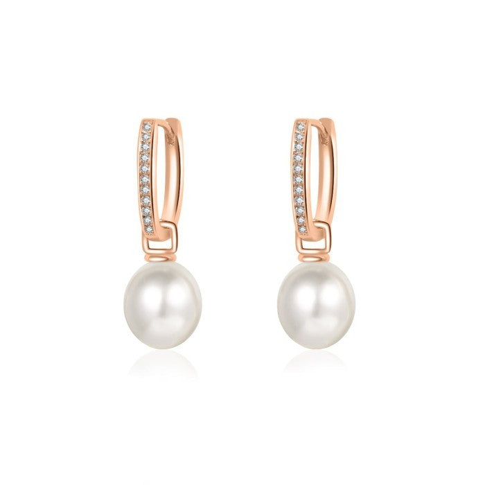 Anting Mutiara Panjang Rose Gold S925 Silver Premium Quality